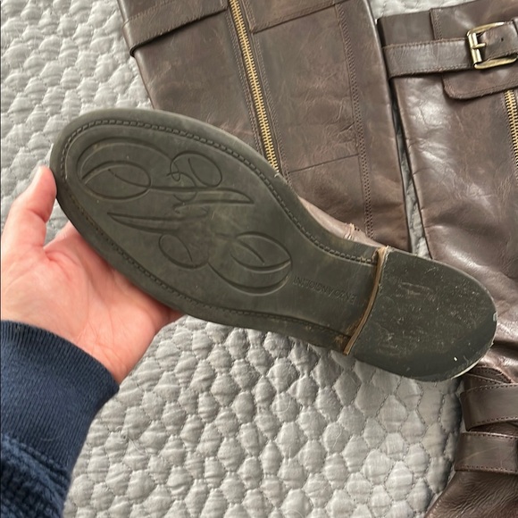 Brown Leather Riding Boots with Buckles - Picture 2 of 4